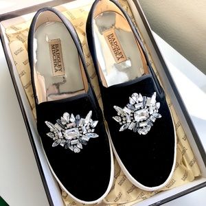 Badgley Mischka Velvet Slip Ons